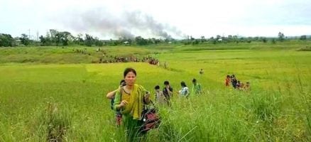Arson attack on Jumma villages by Bengali settlers backed by army-police in Longadu, 250 houses torched